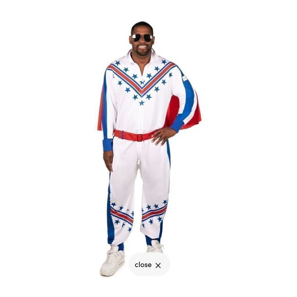 Tipsy Elves Men’s Daredevil One Piece Zip Front Red Cape Halloween Costume - Picture 1 of 7
